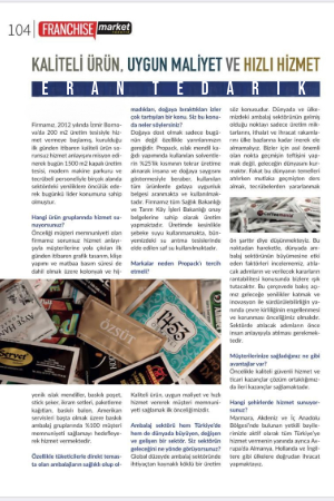 Franchise Market Dergisi - Eran Tedarik Haberi