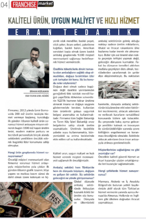 Franchise Market Dergisi - Eran Tedarik Haberi